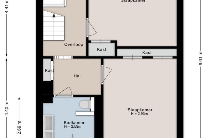 Plattegrond – J H Tromp Meestersstraat 23, Steenwijk