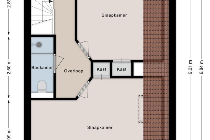 Plattegrond – J H Tromp Meestersstraat 23, Steenwijk