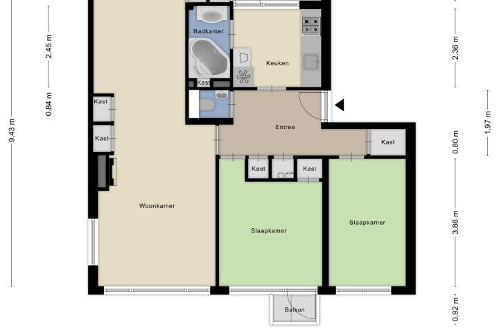 Plattegrond – J.H. van Straaten van Nesplantsoen 24, Boskoop