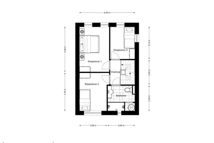 Plattegrond – Jikke Reinbergenstrjitte 38, Gorredijk