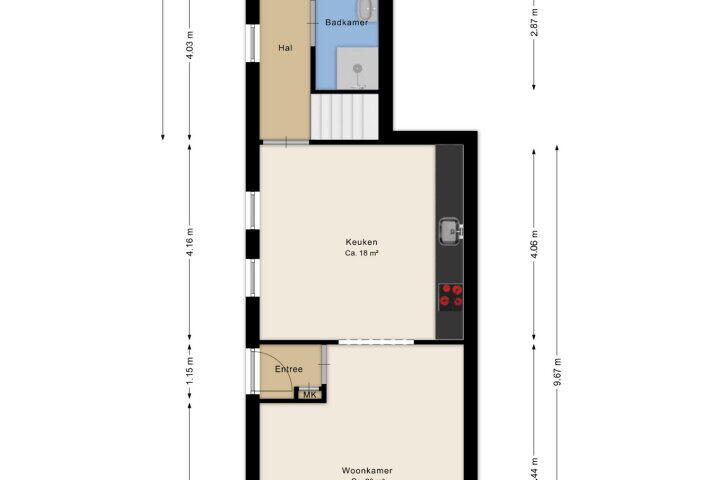 Plattegrond – J. Kammingastraat 128, Wildervank