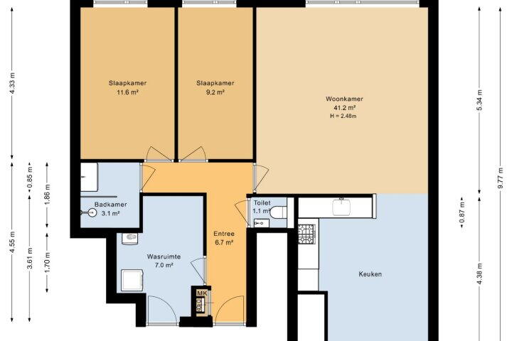 Plattegrond – J.M. den Uylstraat 221, Groningen