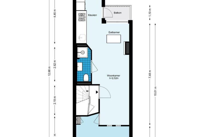 Plattegrond – Joan Melchior Kemperstraat 46 3, Amsterdam