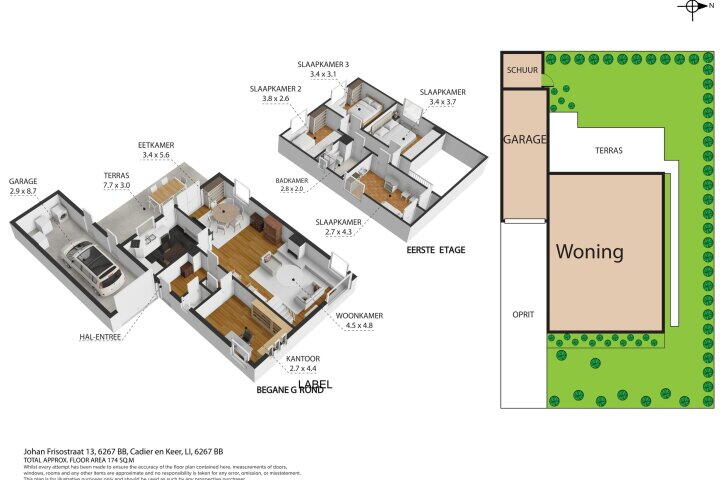Plattegrond – Johan Frisostraat 13, Cadier en Keer