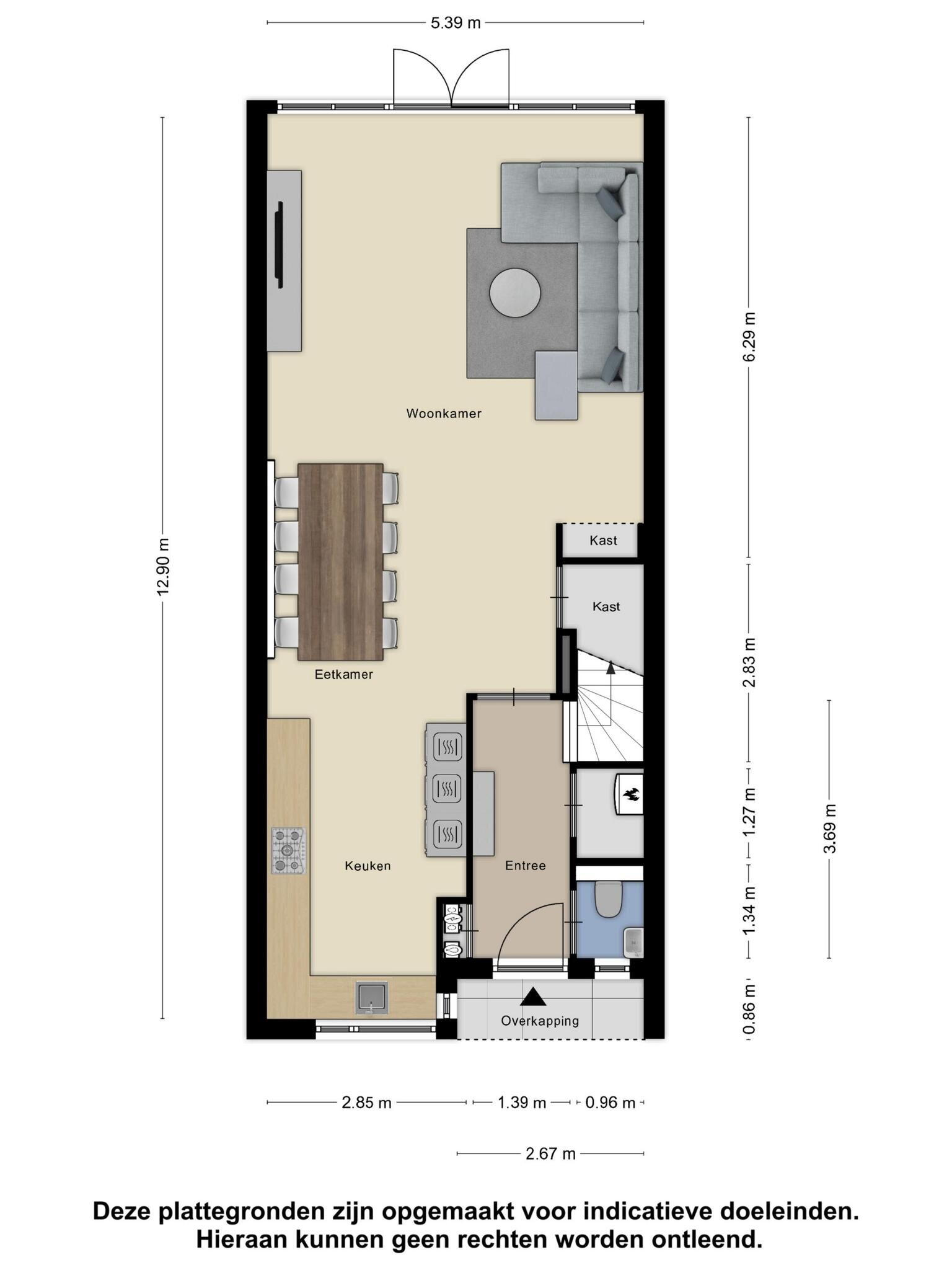 Plattegrond 1 - Johanna van Woudelaan 38, Beverwijk