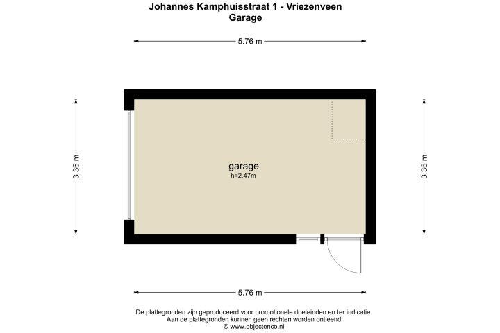 Plattegrond – Johannes Kamphuisstraat 1, Vriezenveen