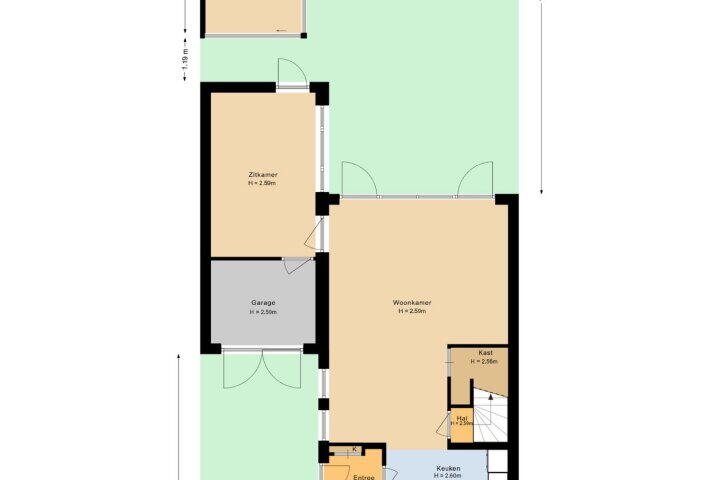 Plattegrond – Johannes Vermeerstraat 19, Raamsdonksveer