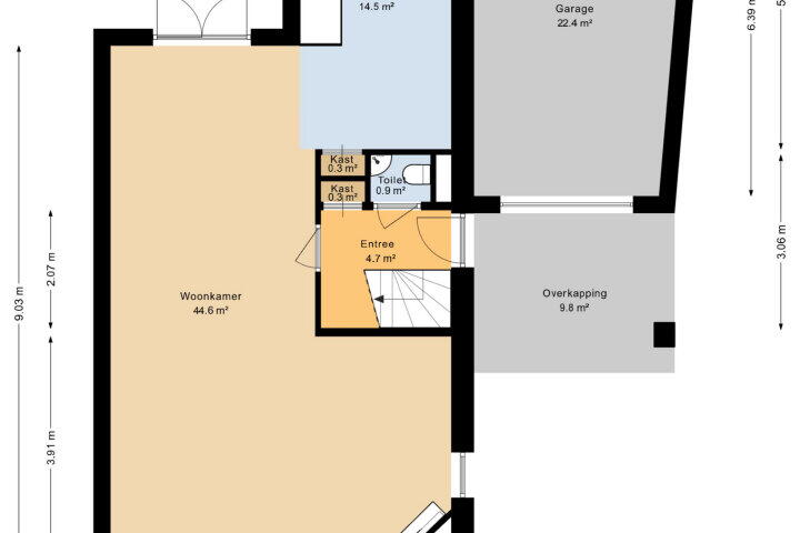 Plattegrond – Johan van Oldenbarneveltsingel 27, Steenwijk