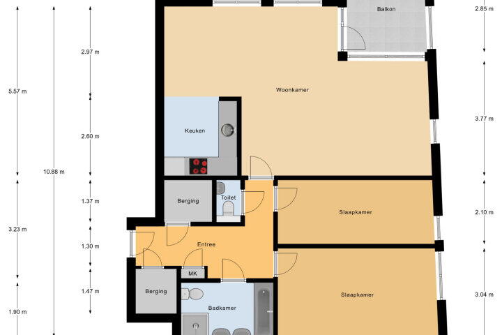 Plattegrond – John Denverlaan 48, Goes