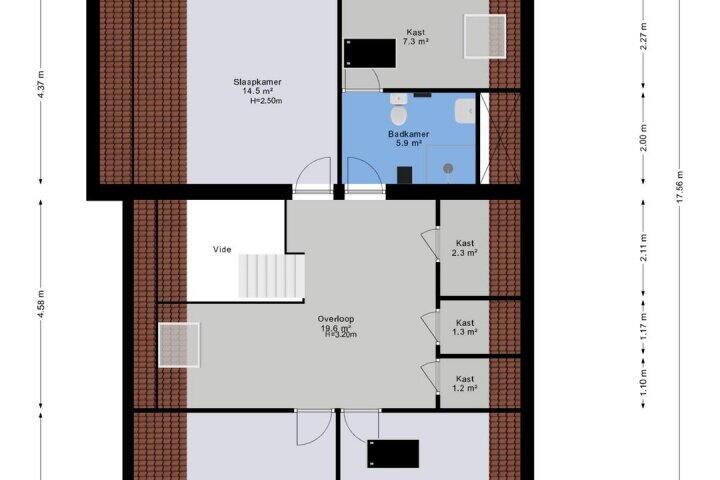 Plattegrond – Joh Poststraat 19, Nieuwlande