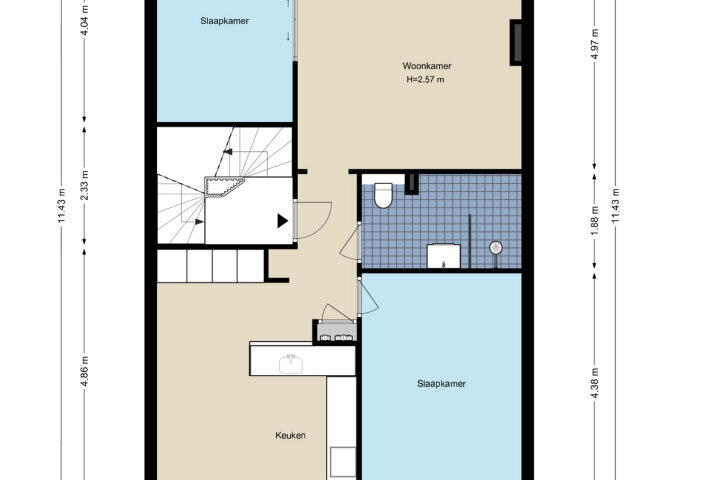 Plattegrond – Joos Banckersweg 6 1, Amsterdam