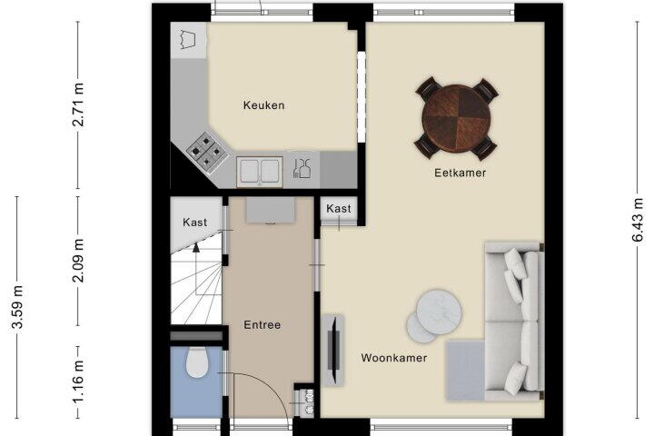 Plattegrond – Joseph Israelsstraat 7, Roosendaal