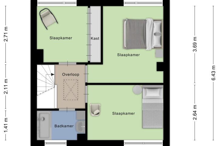 Plattegrond – Joseph Israelsstraat 7, Roosendaal