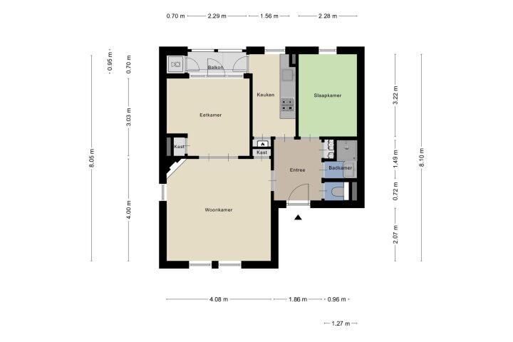 Plattegrond – Joubertstraat 108, Nijmegen