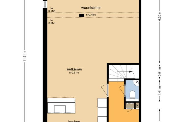 Plattegrond – Jourestraat 24, Arnhem