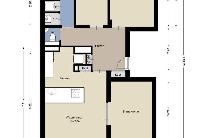 Plattegrond – J.P. Sweelinckstraat 7 C, Amersfoort