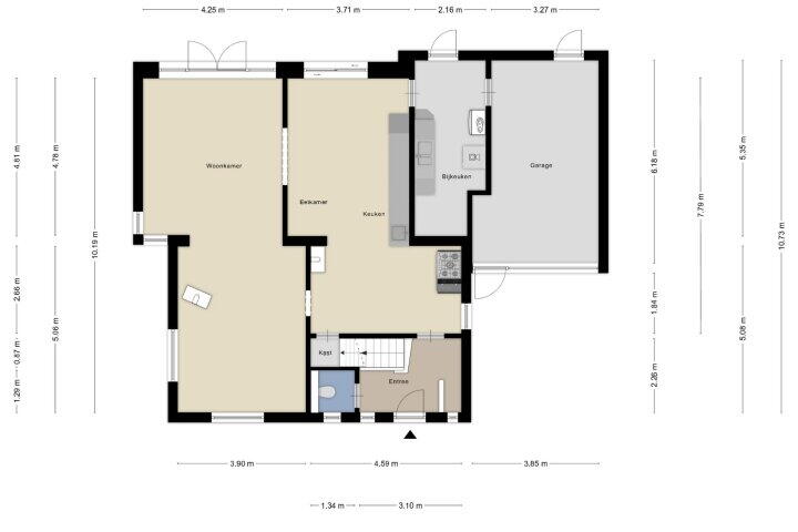 Plattegrond – Julianalaan 13, Gieten