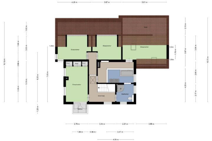 Plattegrond – Julianalaan 13, Gieten