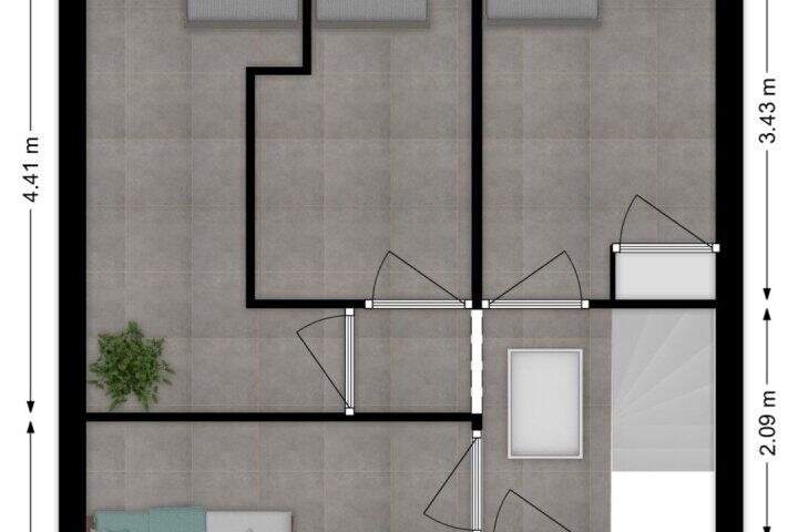 Plattegrond – Julianastraat 17, Groot-Ammers