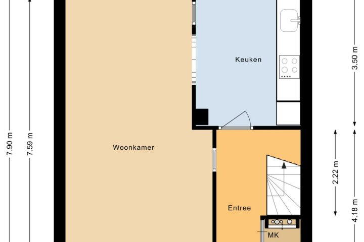 Plattegrond – J. van de Veldelaan 27, Heerhugowaard