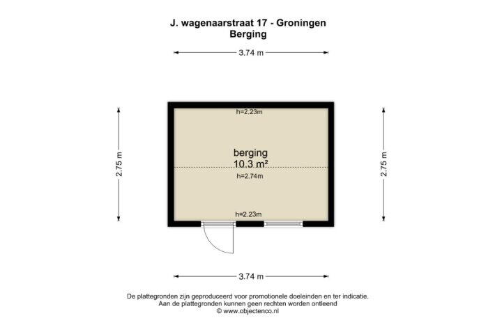 Plattegrond – J. Wagenaarstraat 17, Groningen