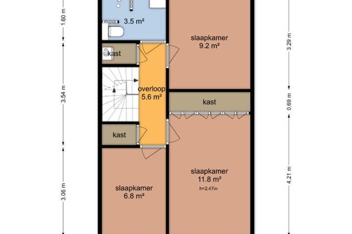 Plattegrond – J. Wagenaarstraat 17, Groningen