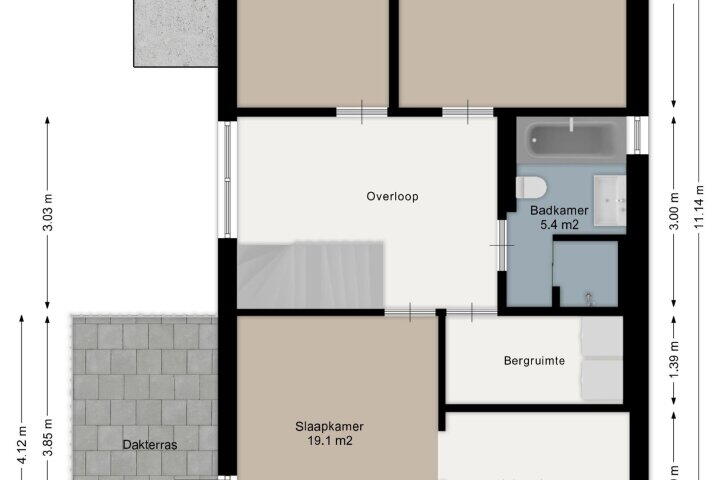 Plattegrond – J.W. Racerstraat 12, Enschede