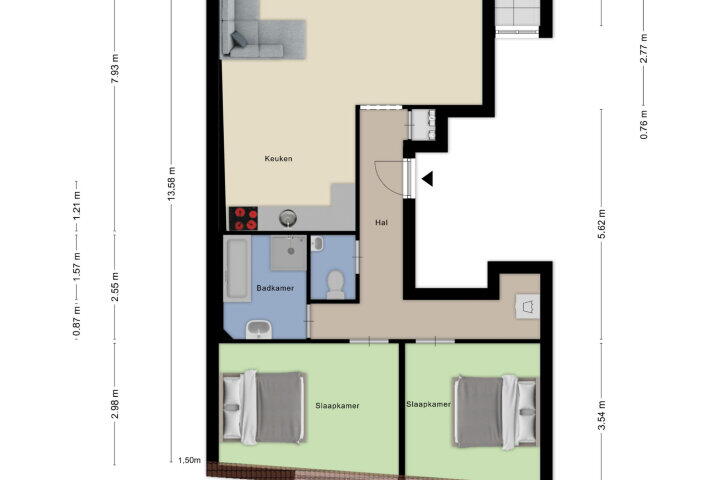 Plattegrond – Kade 30 C, Roosendaal