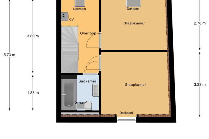 Plattegrond – Kalkhokstraat 5, Vlissingen