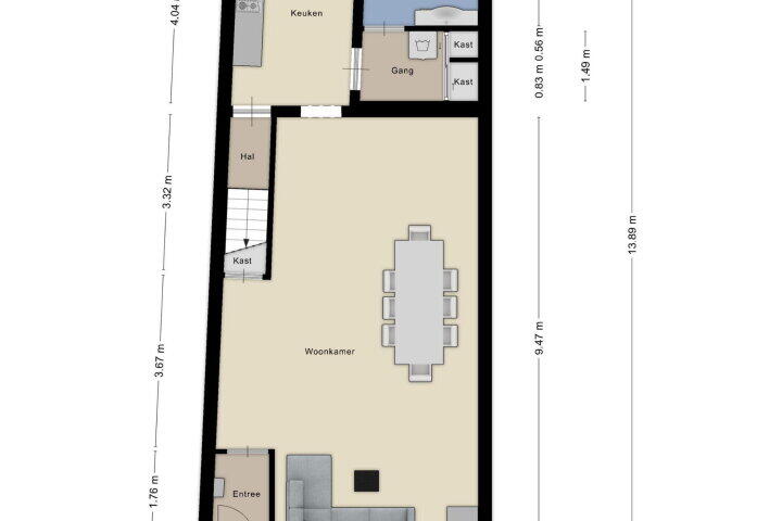 Plattegrond – Kalsdonksestraat 13, Roosendaal