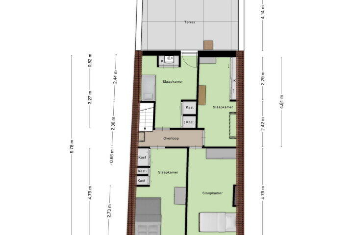 Plattegrond – Kalsdonksestraat 13, Roosendaal