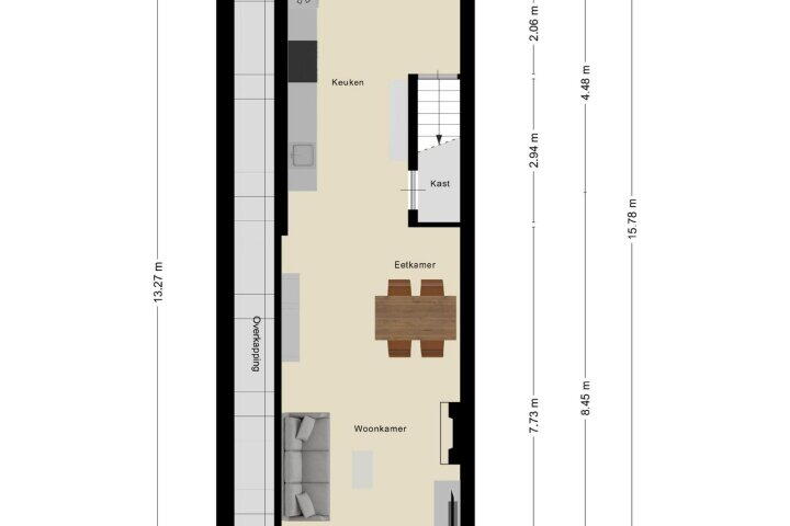 Plattegrond – Kalsdonksestraat 151, Roosendaal