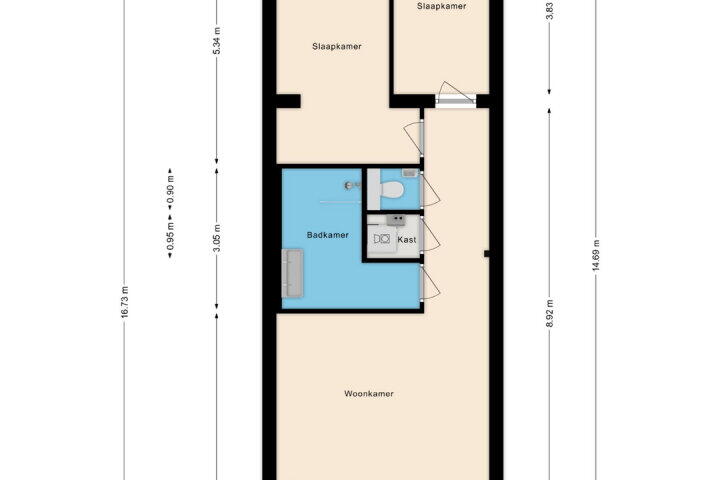 Plattegrond – Kanaalstraat 58, Ijmuiden