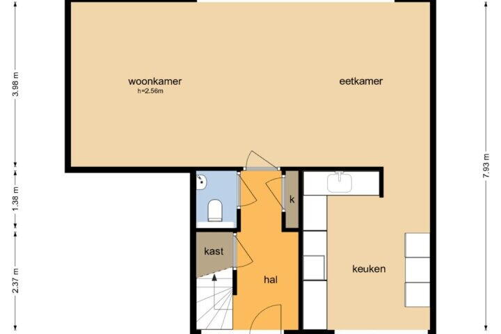 Plattegrond – Kandinskystraat 56, Almere
