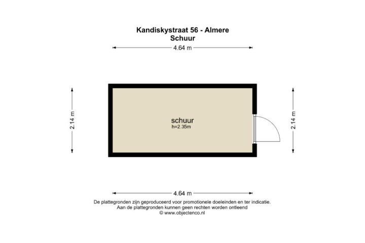 Plattegrond – Kandinskystraat 56, Almere
