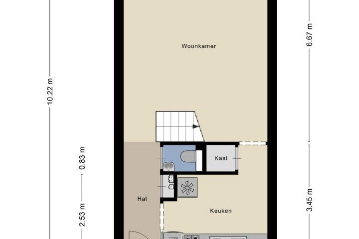 Plattegrond – Kantershof 48, Amsterdam