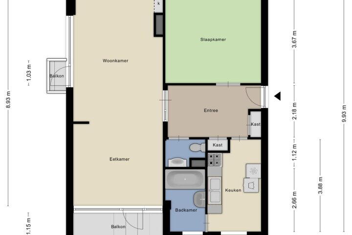 Plattegrond – Kanunnik Mijllinckstraat 2, Nijmegen