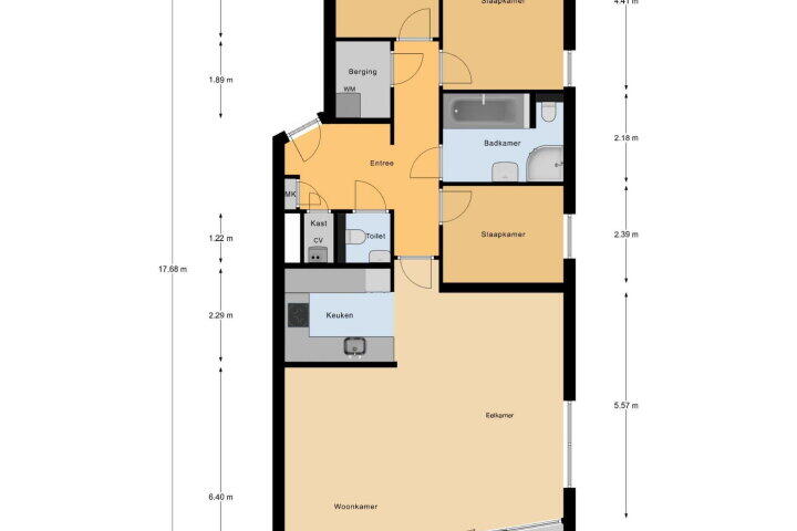 Plattegrond – Kasteellaan 26 N, Wijchen
