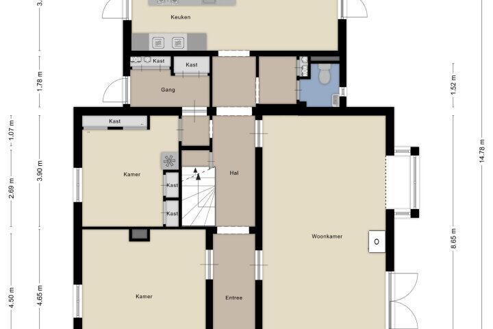 Plattegrond – Kasteelsestraat 8, Overasselt
