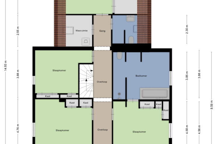 Plattegrond – Kasteelsestraat 8, Overasselt