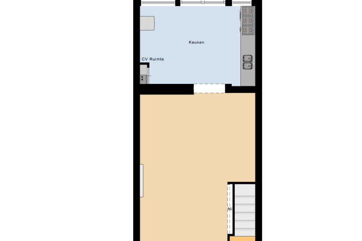 Plattegrond – Kasteelstraat 17, Vlissingen