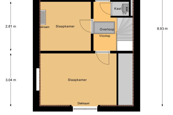 Plattegrond – Kasteelstraat 190, Vlissingen