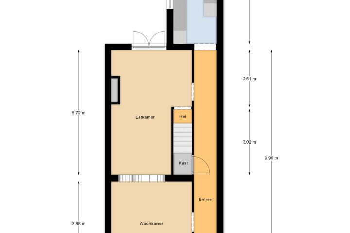 Plattegrond – Kasteelstraat 45, Vlissingen