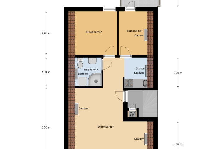 Plattegrond – Kasteelstraat 84 A, Vlissingen