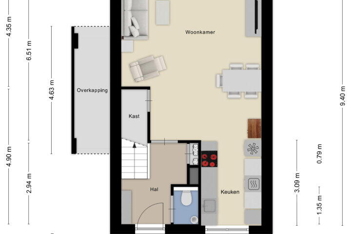 Plattegrond – Kees Dekkershof 1, Roosendaal