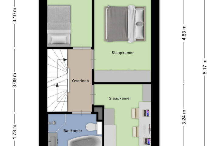 Plattegrond – Kees Dekkershof 1, Roosendaal