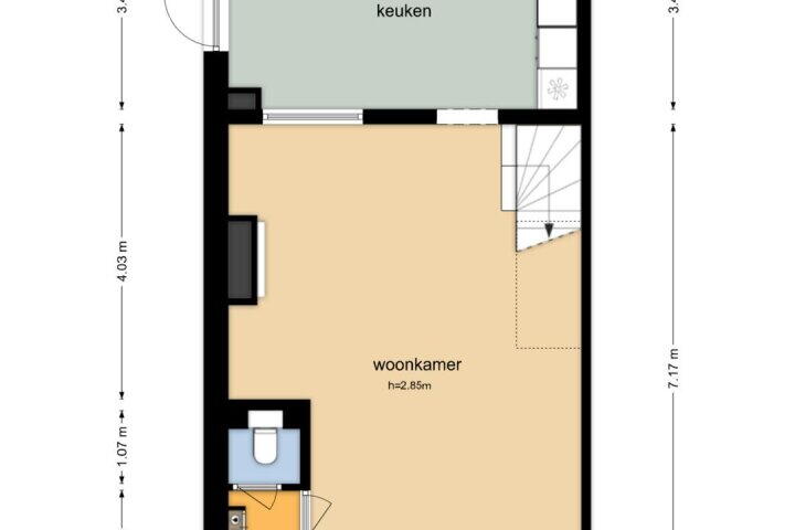 Plattegrond – Kerklaan 21, Hilversum