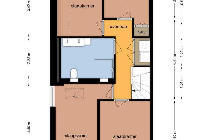 Plattegrond – Kerklaan 21, Hilversum