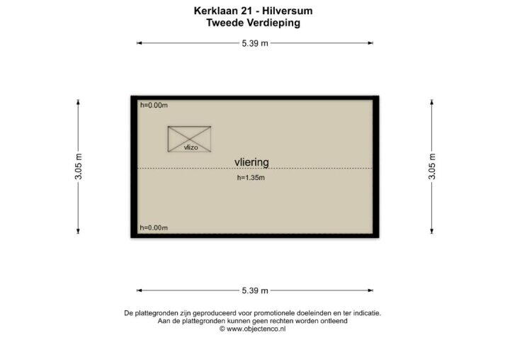 Plattegrond – Kerklaan 21, Hilversum
