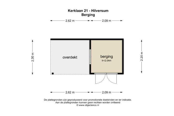 Plattegrond – Kerklaan 21, Hilversum